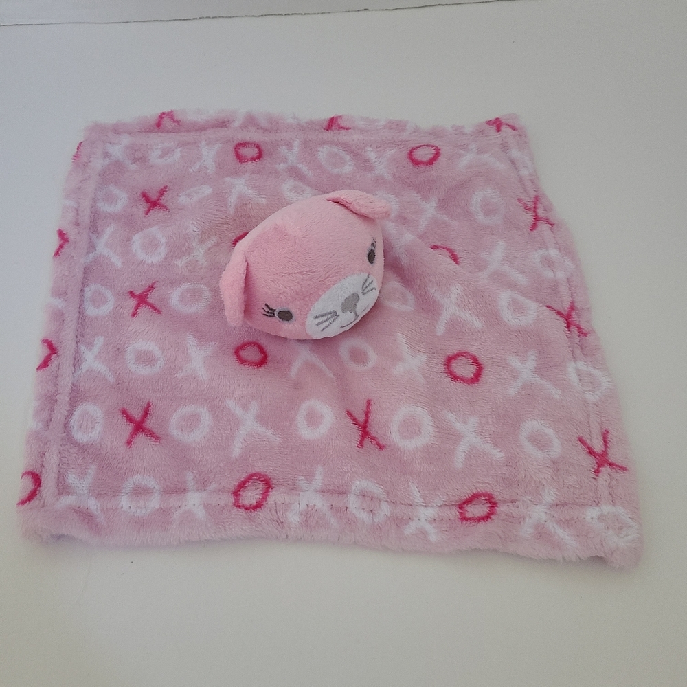 Cribmates Valentines Cat Pink Lovey Security Blanket